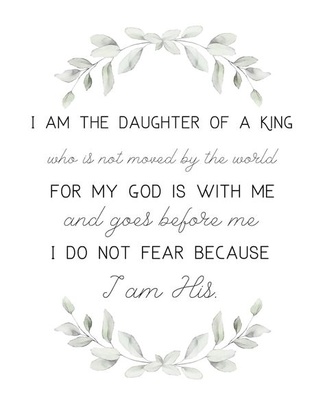 I Am the Daughter of a King Printable, Instant Download, Nursery Art, Kids Room Decor, Bible Verse - Etsy Daughter Of A King, Daughters Of The King, Inspirational Bible Quotes, Bible Verses Quotes Inspirational, Inspirational Bible Verses, Faith Inspiration, Art Kids, Christian Quotes Inspirational, Bible Encouragement