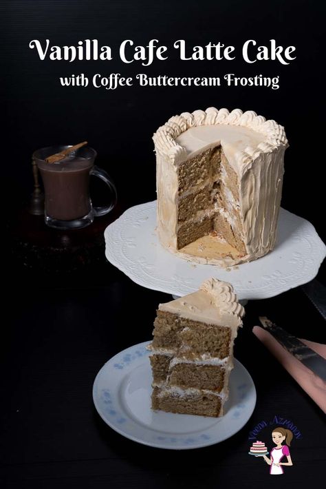 Coffee Layer Cake, Latte Cake, Cake With Coffee, Espresso Cake, Coffee Buttercream, Cake Cafe, Sour Cream Coffee Cake, Cake Coffee, Flavored Coffee