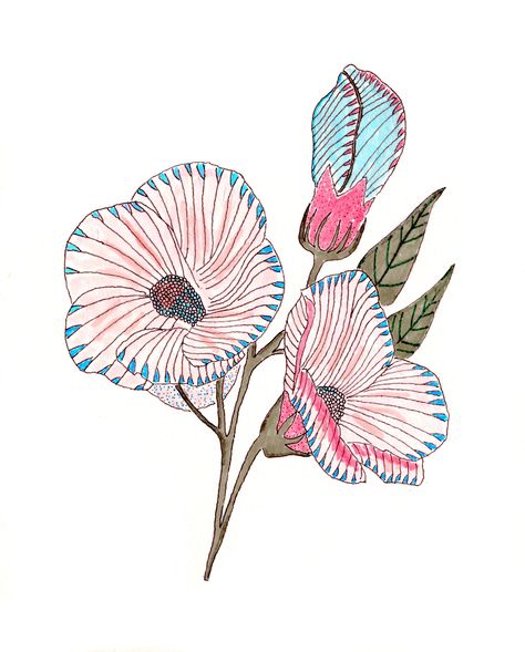 "Set of 3 colourful botanical art prints based on my intricate illustrations. I'm inspired by nature and reinvent it from imagination. This is a great addition to any wall that requires a vibrant addition of colour, perfect for wildflower and plant lovers with a taste for modern art. Uplift your spirits and surroundings with these one of a kind prints. Measures 5\"x7\", 8\" x 10\", 8.5\" x 11\", 9 x 12 inches You will receive: art work measuring hand signed with title and date. Frame not include Plant Prints, Triptych Art, Flowers Wall Decor, Wildflower Paintings, Leaves Art, Poppy Painting, Botanical Art Prints, Watercolor Painting Techniques, Flower Art Images