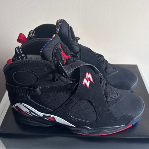 Air Jordan 8 Retro Playoffs, Size 9! S/O Wore To Try It On. Never Been Worn Outside, Just Indoors. Open To Offers! Jordan 8 Playoffs, Jordan 8s, Air Jordan 8 Retro, Air Jordan 8, Retro 7, Jordan 8, Jordans For Men, Jordan Retro, Jordan Shoes