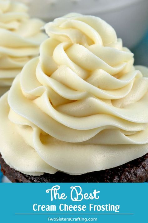 The Best Cream Cheese Frosting is the perfect version of this classic frosting. It is super delicious and so easy to make. Sweet, creamy and so very yummy, your family will beg you to make this cream cheese icing again and again. Pin this great Frosting idea for later and follow us for more great Frosting Recipes! #CreamCheeseFrosting #BestFrosting #BestCreamCheeseFrosting #Buttercream #CreamCheese #Frosting #TwoSistersCrafting The Best Cream Cheese Frosting, Best Cream Cheese Frosting, Frost Cupcakes, Frosting Buttercream, Cream Cheese Buttercream Frosting, Decorating Frosting, Cream Cheese Buttercream, Cake Frosting Recipe, Cream Cheese Frosting Recipe