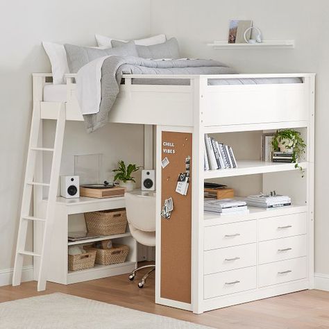 Loft Beds For Teens, Loft Beds For Small Rooms, Beds For Small Rooms, Bunk Bed With Desk, Bed With Desk, تصميم للمنزل �العصري, Small Room Design, Cozy Room Decor, Bed Desk