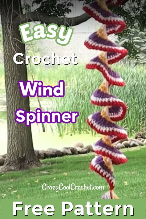 Crochet Wind Spinners Free Pattern, Crochet Wind Spinners Diy How To Make, Crochet Wind Spinner Free Pattern, Crochet Windspinners, Crochet Spinners, Crochet Stash Buster, Crochet Wind Spinner, Spiral Crochet Pattern, Wind Spinners Diy