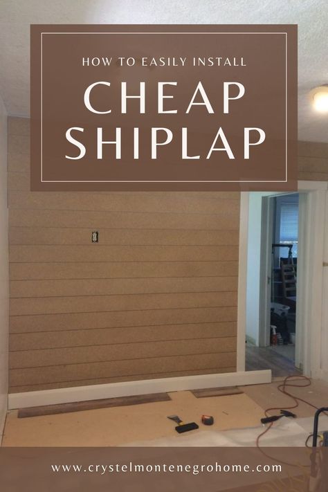 Elevate your home's interior with this affordable and simple shiplap solution! Discover a budget-friendly way to achieve that coveted shiplap look without breaking the bank or investing in costly materials. Our step-by-step guide will show you how to create stunning shiplap walls using a clever DIY technique that's both easy and economical. Say goodbye to plain walls and hello to rustic charm and texture! How To Make Paneling Look Like Shiplap, Alternatives To Shiplap Wall, Shiplap Ideas Diy Projects, Diy Shiplap Ceiling Cheap, How To Do Shiplap Walls Cheap, Weathered Shiplap Wall, Gable Wall Ideas, Inexpensive Shiplap Wall, Shiplap On A Budget