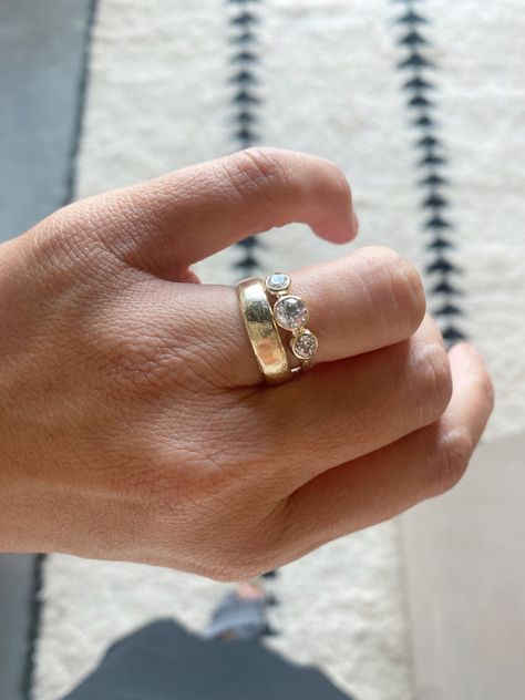 Large Wedding Band, Thick Gold Wedding Band, Mixed Metals Wedding, Thick Wedding Bands, Gold Band Engagement Rings, Thick Gold Band, Wedding Bands For Her, Future Engagement Rings, Dream Engagement Rings