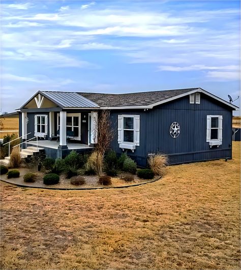 15 Exterior Mobile Home Remodeling Ideas Exterior Mobile Home Ideas, Modular Porch Ideas, Deck On Double Wide, Exterior Farmhouse Remodel, Curb Appeal For Mobile Homes, Trailer Siding Ideas Mobile Homes, Single Wide Exterior Paint Ideas, Mobile Home Extension Ideas, Porch For Manufactured Home