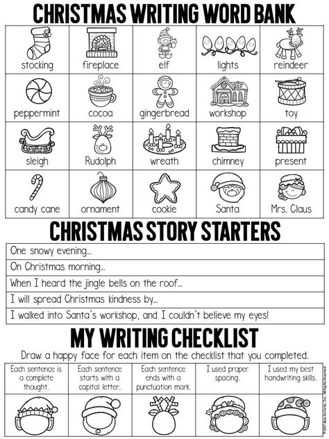 Get this FREE Christmas writing printable to use in your kindergarten, first grade, or second grade classroom! It features a Christmas word bank, Christmas writing prompts and story starters, and a writing checklist for editing! Christmas Informational Writing, Christmas Activities For Primary School, December Writing Prompts 2nd Grade, Christmas Writing First Grade, Christmas Writing Prompts First Grade, Story Writing Grade 2, 2nd Grade Christmas Worksheets Free, Christmas Writing Activities First Grade, Grade 2 Christmas Activities