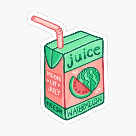 Aesthetic Watermelon Juice Sticker Juice Box Doodle, Box Doodle, Aesthetic Watermelon, Juice Sticker, Watermelon Sticker, Doodle Sticker, Watermelon Drink, Drink Stickers, Cute Watermelon