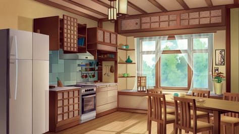 Gacha Kitchen Background, Anime Houses, Kitchen Background, Anime House, Episode Interactive Backgrounds, Anime Places, Episode Backgrounds, Scenery Background, Living Room Background