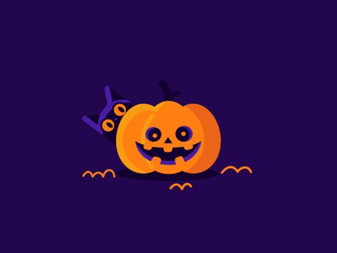 Halloween Animation Gif, Halloween Motion Graphics, Cute Halloween Gif, Pumpkin Animation, Halloween Illustration Design, Spooky Gif, Gif Halloween, Halloween Animation, Halloween Gifs