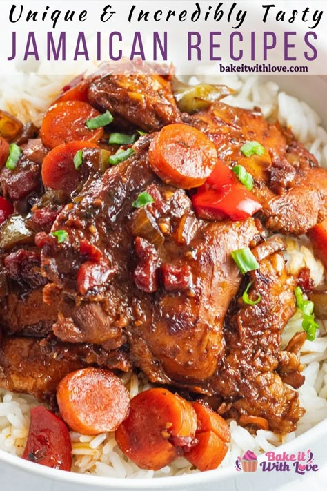 Jamaican Brown Stew, Jamaican Brown Stew Chicken, Jamaican Oxtail, Stewed Chicken, Brown Stew Chicken, Stew Chicken, Jamaica Food, Marinated Chicken Thighs, Jamaican Cuisine