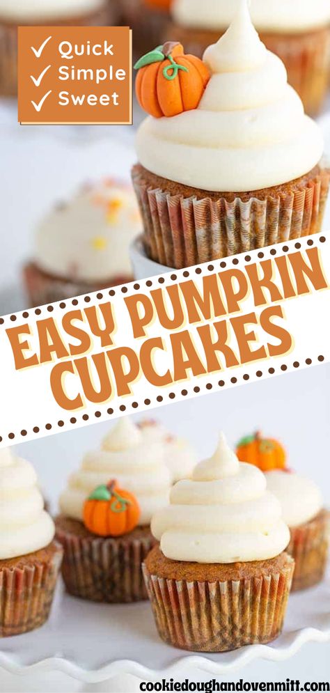 What To Put Cream Cheese Frosting On, Box Pumpkin Cupcakes, Eggless Pumpkin Cupcakes, Pumpkin First Birthday Cupcakes, Pumpkin Cupcakes With Brown Butter Icing, Easy Pumpkin Cupcakes Recipe, Fall Cupcake Recipes Easy, Pumpkin Cupcake Cake, Pumpkin Roll Cupcakes