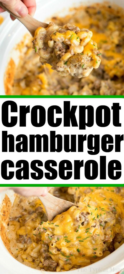 Ground Beef Crockpot Recipes, Casserole Crockpot Recipes, Recipes Hamburger, Crockpot Dump Recipes, Casserole Crockpot, Cheeseburger Macaroni, Macaroni Noodles, Vegetarian Crockpot Recipes, Easy Crockpot Dinners