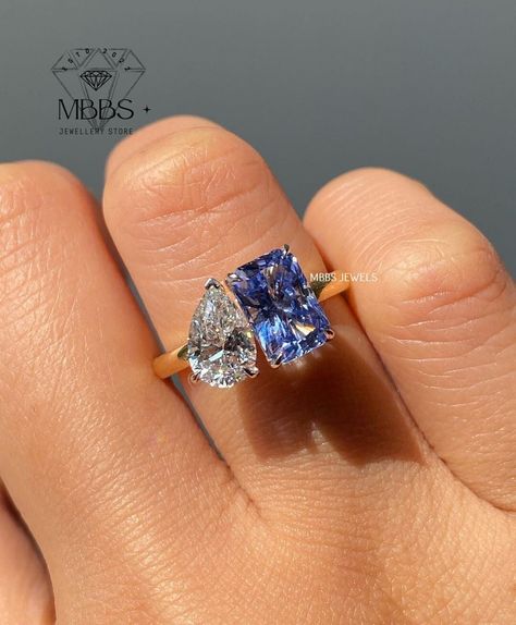 3 Ct Sapphire Engagement Ring, Two Stone Sapphire Ring, Toi Et Moi Ring Pink Diamond, Moi Et Toi Engagement Ring Sapphire, Toi Et Moi Sapphire Diamond, Toi At Moi Ring, Toi Et Moi Ring Sapphire, Two Stone Engagement Rings, Double Stone Engagement Ring