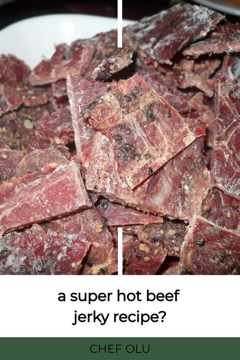 a super hot beef jerky recipe? Hot Beef Jerky Recipe, Christmas Biscotti Recipe, Beef Jerky Recipe, Hot Beef, Homemade Beef Jerky, Jerky Recipe, Beef Marinade, Beef Jerky Recipes, Jerky Recipes