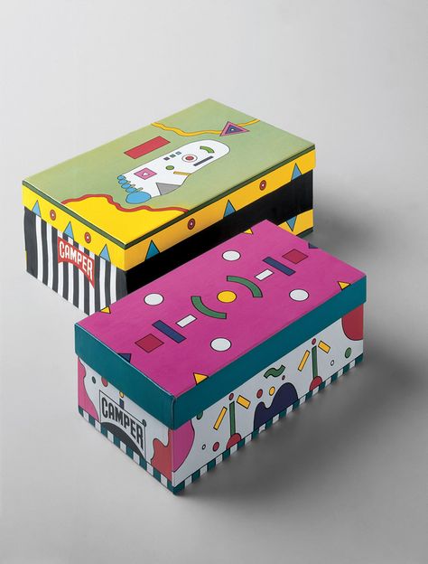 Design Museum show goes behind the scenes to mark 40 years of Camper footwear... Shoe Box Design, Design Museum London, Baby Products Packaging, Toy Packaging, Cool Paper Crafts, Creative Review, Box Packaging Design, Packing Design, Print Designs Inspiration