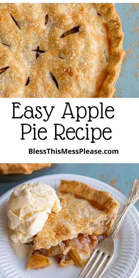 My go-to apple pie recipe made with fresh apples! Homemade, flaky crust with juicy apple filling. Makes a delicious pie that goes perfectly with ice cream! Apple Pie Feeling Recipe, Best Apple Pie Recipe Easy, Apple Pie With Store Bought Crust, Easy Apple Pie Crust, Apple Pie Recipe With Store Bought Crust, Easy Apple Pie With Canned Filling, Apple Pie With Premade Crust, Easy Apple Pie Recipe With Premade Crust, Apple Pie Recipe Easy Simple