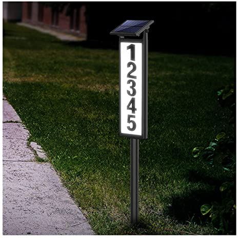 Address Markers Driveway, Solar Address Sign, House Number Light, Lighted House Numbers, House Driveway, Driveway Markers, Solar House Numbers, Address Marker, Led Letters