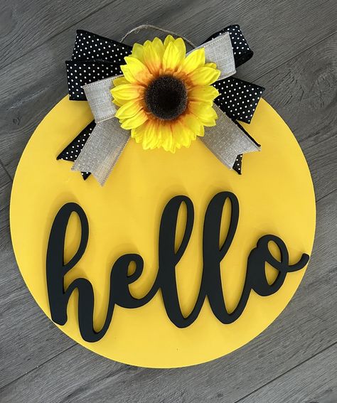 Excited to share this item from my #etsy shop: Sunflower Door Hanger - Front Door Sign - Fall Door Hanger - Door Decor - Round Wood Door Sign - Hello Door Sign - Porch Decoration Wood Sunflower Door Hanger, Sunflower Wood Round Sign, Sunflower Round Door Hanger, Hello Door Hanger, Hello Fall Door Hanger, Cute Door Signs, Circle Signs, Circular Artwork, Sunflower Door Hanger