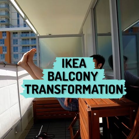 Ultimate - IKEA Balcony Transformation | Facebook Ikea Runnen, Balcony Transformation, Ikea Hall, Ikea Balcony, Grey Deck, Ikea Mirror, Garden Tiles, 1930s House, Furniture Flips