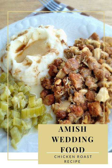 Amish chicken roast Amish Chicken Stuffing Casserole, Amish Wedding Chicken, Authentic Amish Recipes, Amish Recipes Authentic Dinner, Amish Haystack Dinner, Amish Dessert Recipes, Amish Salads, Amish Food Recipes, Amish Stuffing Recipe