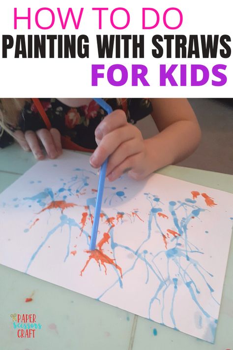 Straw Art For Kids, Painting With Straws, Straw Painting, Straw Activities, Quick Kids Crafts, Paper Straws Crafts, Drinking Straw Crafts, Arts And Crafts For Kids Toddlers, Flower Wall Hanging Decor