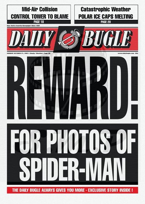 Marvel Printable Posters, Daily Bugle Aesthetic, Marvel Newspaper, Marvel Printables, Spiderman Newspaper, Comic Newspaper, Daily Bugle Newspaper, Daily Bugle, Armadura Cosplay