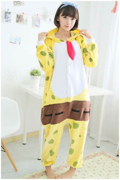 Spongebob Halloween, Cosplay Style, Old Lady Costume, Winter Flannel, Pajama Costume, Animal Onesie, Costumes Dresses, Funny Onesies, Onesie Pajamas