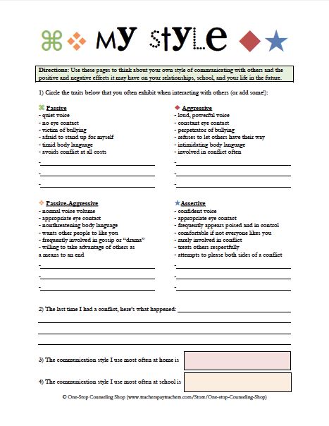 New Product :: Communication Styles Lesson Pack | One-Stop Counseling Shop Counseling Activities Communication, Communication Styles Activities, Communication Worksheets For Teens, Communication Styles Worksheet, Communication Interventions, Group Activities For Teens, Teen Therapy Activities, Counseling Teens, Family Therapy Activities