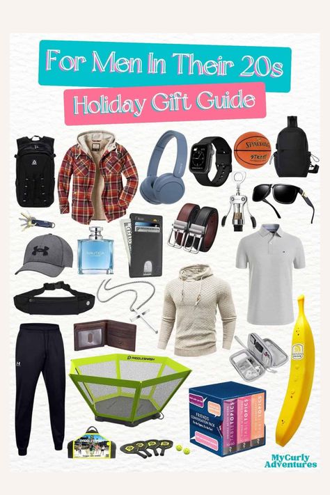 So often, it takes a lot of hard work to find a present, and most of the time, none of the items in the shops seem to be the right gift. If you’ve been looking for birthday gifts or Christmas gifts ideas for men in their 20s, look no further! Holiday Gifts | Holiday Gifts Idea | Holiday Gift Guide | Holiday Gifts for Him | HolidayGift Ideas for Him Outdoorsy Men, Christmas Gifts Ideas, Cool Tech Gifts, Stylish Caps, Trendy Jackets, Womens Fashion Edgy, Womens Fashion For Work, Gift Ideas For Men, Jogger Sweatpants