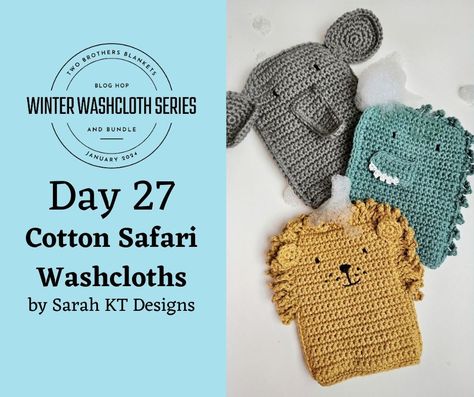 Winter Washcloth Series: 31 Crochet Washcloth Patterns - Two Brothers Blankets Baby Washcloth Animals, Crochet Washcloth Free Pattern, Crochet Washcloth Free, Toddler Crochet, Knitted Washcloth Patterns, Crochet Washcloth Pattern, Kitchen Crochet, Knitted Washcloths, Crochet Lovey