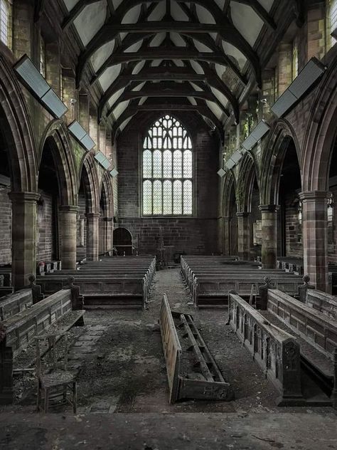 Abandoned Building Wedding, Old Abandoned Churches, Abandoned Church Aesthetic, Abandoned Buildings Aesthetic, Sadie Kincaid, Creepy Abandoned Places, Abandoned Cathedral, Jake Aesthetic, Fools Journey