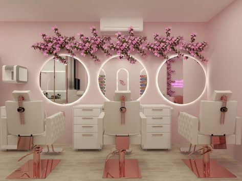 Beauty Saloon Decor Interior Design, Beauty Salon Design Ideas, Spa Interior Design Ideas, Home Salon Ideas, Beauty Room Decor Salon, Makeup Salon Ideas, Makeup Studio Decor Interior Design, Beauty Salon Ideas, Salon Decorating Ideas