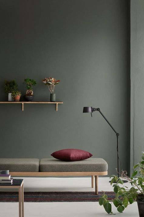 Interior Styling | New Ideas for Walls | The Design Chaser | Bloglovin’ Green Painted Walls, Green Walls, Green Interiors, A Living Room, Wall Color, Room Colors, Wall Paint, Home Fashion, 인테리어 디자인