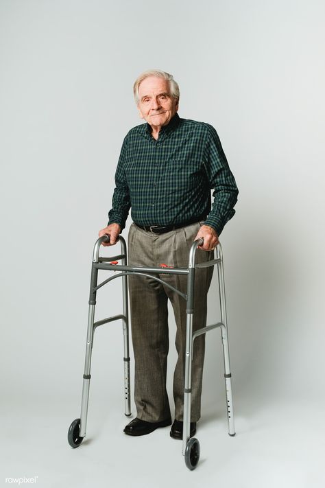 Caucasian elderly man with a walker | premium image by rawpixel.com / McKinsey Old Man Meme, Happy Old People, Old Man Outfit, Man Meme, Render People, Body Study, Creative Advertising Design, Muslim Family, Elderly People