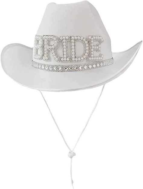 Wedding Cowboy Hat, Bridal Cowgirl, Bride Cowgirl Hat, Cowboy Hat Women, Cowboy Disco, Rhinestone Cowboy Hat, Hen Party Bags Fillers, Glitter Bachelorette Party, White Fedora Hat