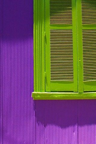 Purple Green, The Window, Shutters, I Love, Building, Purple, Wall, Green, Pink