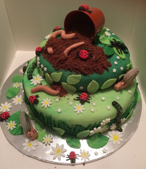 Minibeast Cake Insect Cake, Insects Cake Ideas, Bug Cake Ideas, Bug Theme Cake, Bugs Cake Ideas, Bug Cakes, Bug Food, Bug Birthday Cakes, Birthday Cake Images