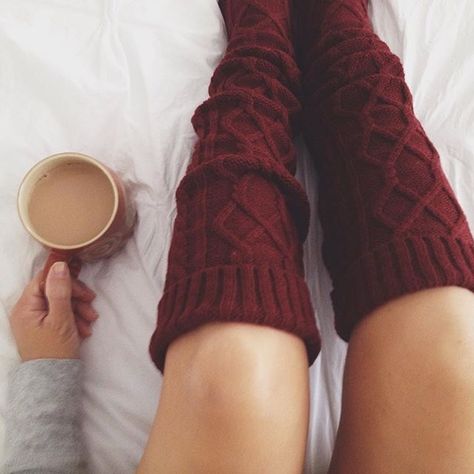 Pinterest: @hipstermoose Cable Knit Socks, Laying In Bed, Fuzzy Socks, Cozy Socks, Tumblr Photography, Cute Socks, A Cup Of Coffee, Comfy Cozy, Autumn Photography