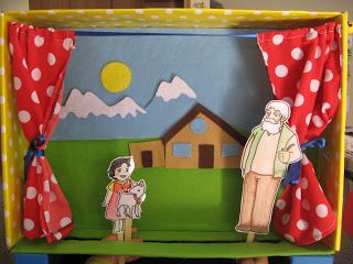 ...Joyful Mama's Place...: Mama-made Toys: Stick puppet theater Homemade Puppets, Stick Puppet, Puppet Stage, Puppet Theaters, Toy Theatre, Puppet Making, Noah S Ark, Homemade Toys, Puppet Theater