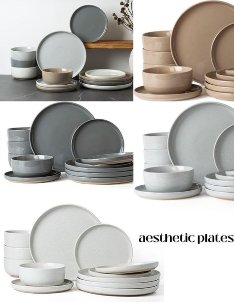 Nice Plates Dinnerware, Dish Sets Aesthetic, Aesthetic Plates Set, Plates And Bowls Set Aesthetic, Aesthetic Plates And Bowls Set, Dinnerware Aesthetic, Aesthetic Plates And Bowls, Aesthetic Dishes, Aesthetic Plates