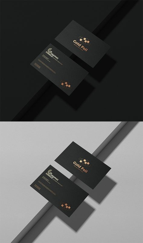 Free Download Creative Black Gold Foil Business Card PSD Mockup Gold Foil Business Card, Branding Mockups Free, Gold Foil Business Cards, Logo Tutorial, Mockup Template Free, Foil Business Cards, Business Card Template Psd, Business Card Psd, Luxury Business Cards