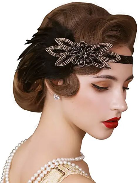 Gatsby Hair Accessories, Showgirl Headpiece, Il Grande Gatsby, Great Gatsby Headpiece, Flapper Hair, Gatsby Hair, 1920s Headband, Gatsby Headpiece, 1920s Headpiece