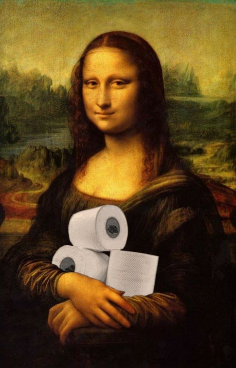 Bathroom Posters Funny, Toilet Poster, Mona Lisa Parody, Toilet Art, Bathroom Pictures, Traditional Paintings, Bathroom Art, Funny Art, Blue Aesthetic