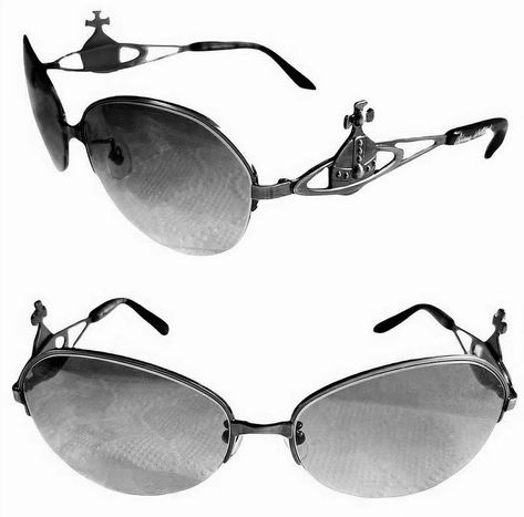 needful things. vivienne westwood vintage orb shades (2004). Vivienne Westwood Pieces, Vivienne Westwood Sunglasses, Vivienne Westwood Glasses, Vivienne Westwood Hat, Vivienne Westwood Clothes, Vivienne Westwood Vintage, Vivienne Westwood Accessories, Stylish Glasses, Emo Outfits