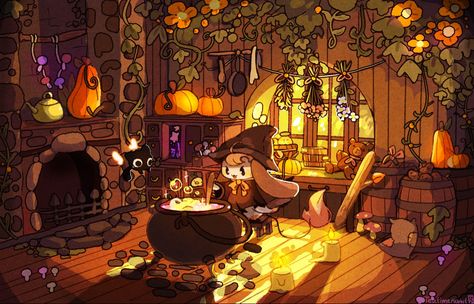 Idle Game, Witch Room, 동화 삽화, Picture Books Illustration, 3d Modelle, Witch House, Amazing Drawings, Witch Art, A Witch