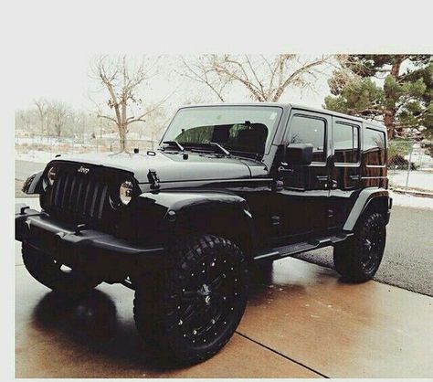 Four Door Jeep Wrangler, Four Door Jeep, Black Jeep Wrangler, Aventador Lamborghini, Jeep Wrangler Unlimited Rubicon, Black Jeep, Car Wheels Rims, Dream Cars Jeep, Wrangler Rubicon