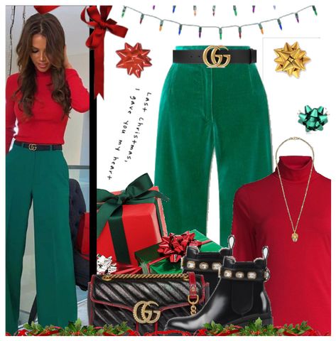 Holiday Trend: Green & Red Outfit | ShopLook Green Pants Outfit Christmas, Green Top Christmas Outfit, Christmas Green Pants Outfit, Red And Green Outfit Christmas, Red Black And Green Outfits, Green Pants Christmas Outfit, Green And Red Outfits For Women, Red And Green Christmas Outfits, Green Red Outfit