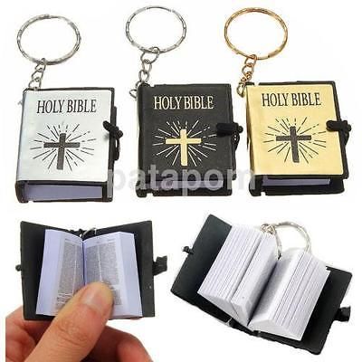 Bible Keychain, Holy Bible Book, Mini Bible, Jesus Book, Text Gift, Celtic Knots, Backpack Charm, Chain Fashion, Miniature Books