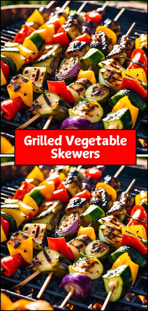 Fire up the grill with these Colorful Grilled Vegetable Skewers! This easy recipe features a delicious mix of fresh vegetables, marinated and grilled to perfection. Perfect for summer barbecues or as a healthy side dish, these skewers are not only visually appealing but also packed with flavor. Pin this recipe for a fun and nutritious way to enjoy your veggies! 🌽🍆 Grilled Vegetable Skewers, Vegetable Skewers, Healthy Side Dish, Easy Healthy Eating, Skewer Recipes, Family Friendly Dinners, Recipes Chocolate, Healthy Side, Cookies Recipes